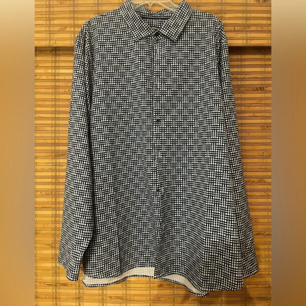 Karl Lagerfeld Navy and White Patterned Shirt Size XXL - Picture 1 of 8